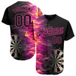 Maillot de baseball rose à motif 3D, noir ardent, personnalisé, design authentique Maillot de baseball rose à motif 3D, noir ardent, personnalisé, design authentique