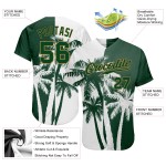 Maillot de baseball motif arbres Hawaii 3D noix de coco, motif personnalisé authentique Maillot de baseball motif arbres Hawaii 3D noix de coco, motif personnalisé authentique