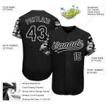Maillot de baseball 3D noir camouflage, motif authentique, personnalisé Maillot de baseball 3D noir camouflage, motif authentique, personnalisé