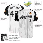 Maillot de baseball noir-gris, manches authentiques personnalisées, rayures fines, raglan, blanc Maillot de baseball noir-gris, manches authentiques personnalisées, rayures fines, raglan, blanc