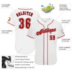 Maillot de baseball authentique rouge-noir personnalisé blanc Maillot de baseball authentique rouge-noir personnalisé blanc