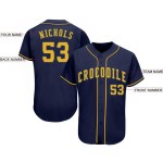 Maillot de baseball personnalisé bleu marine doré Maillot de baseball personnalisé bleu marine doré