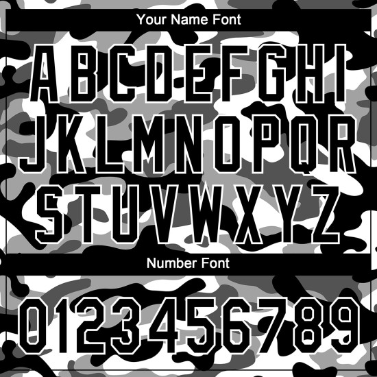 Maillot de baseball 3D noir camouflage, motif authentique, personnalisé Maillot de baseball 3D noir camouflage, motif authentique, personnalisé
