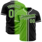 Maillot de baseball authentique dégradé noir vert-blanc fluo tendance personnalisé Maillot de baseball authentique dégradé noir vert-blanc fluo tendance personnalisé