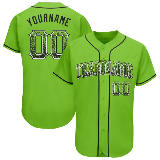 Maillot de baseball Drift authentique Neon Fashion personnalisé vert noir-blanc Maillot de baseball Drift authentique Neon Fashion personnalisé vert noir-blanc