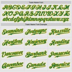 Maillot de baseball à rayures fines vert-doré Raglan, manches authentiques Kelly vertes, manches Kelly blanches personnalisées Maillot de baseball à rayures fines vert-doré Raglan, manches authentiques Kelly vertes, manches Kelly blanches personnalisées