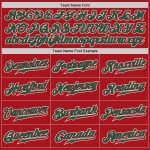 Maillot de baseball personnalisé rouge, vert et blanc, dégradé Kelly, authentique Maillot de baseball personnalisé rouge, vert et blanc, dégradé Kelly, authentique