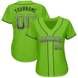 Maillot de baseball Drift authentique Neon Fashion personnalisé vert noir-blanc Maillot de baseball Drift authentique Neon Fashion personnalisé vert noir-blanc