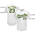 Maillot de baseball blanc vert-or personnalisé Maillot de baseball blanc vert-or personnalisé