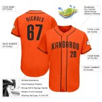 Maillot de baseball noir orange authentique personnalisé Maillot de baseball noir orange authentique personnalisé