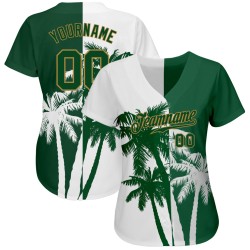 Maillot de baseball motif arbres Hawaii 3D noix de coco, motif personnalisé authentique