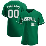 Maillot authentique de baseball de Green Custom Patrick's, blanc et gris, Kelly