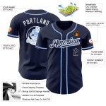 Maillot de baseball bleu marine authentique personnalisé blanc clair Maillot de baseball bleu marine authentique personnalisé blanc clair