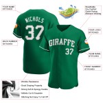 Maillot authentique de baseball de Green Custom Patrick's, blanc et gris, Kelly Maillot authentique de baseball de Green Custom Patrick's, blanc et gris, Kelly