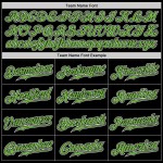 Maillot de baseball authentique dégradé noir vert-blanc fluo tendance personnalisé Maillot de baseball authentique dégradé noir vert-blanc fluo tendance personnalisé
