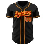 Maillot de baseball personnalisé noir rouge-or authentique Maillot de baseball personnalisé noir rouge-or authentique