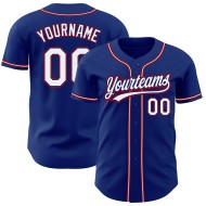 Maillot Royal Baseball personnalisé authentique blanc-rouge