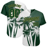 Maillot de baseball motif arbres Hawaii 3D noix de coco, motif personnalisé authentique