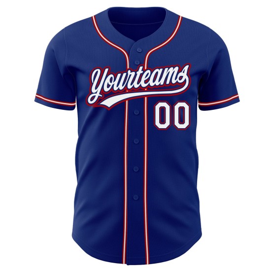 Maillot Royal Baseball personnalisé authentique blanc-rouge Maillot Royal Baseball personnalisé authentique blanc-rouge