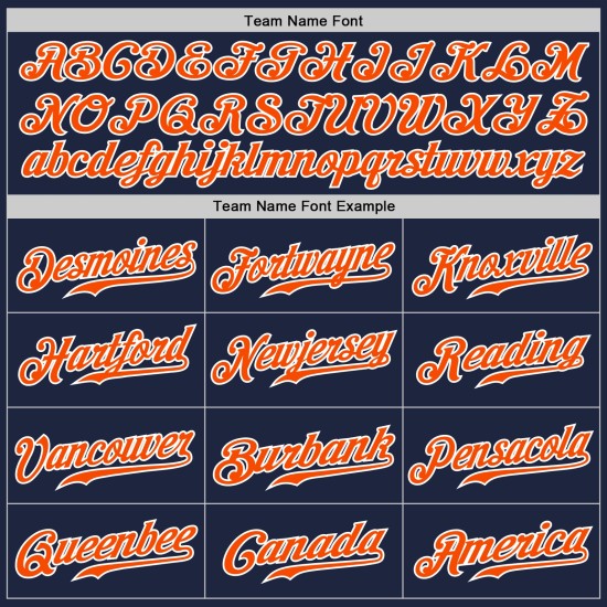 Maillot de baseball personnalisé authentique orange-blanc bleu marine à rayures orange Maillot de baseball personnalisé authentique orange-blanc bleu marine à rayures orange