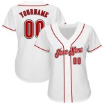 Maillot de baseball authentique rouge-noir personnalisé blanc Maillot de baseball authentique rouge-noir personnalisé blanc