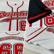 Maillot de baseball personnalisé authentique rouge et noir, ton blanc Maillot de baseball personnalisé authentique rouge et noir, ton blanc