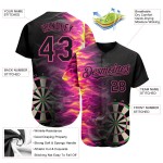 Maillot de baseball rose à motif 3D, noir ardent, personnalisé, design authentique Maillot de baseball rose à motif 3D, noir ardent, personnalisé, design authentique