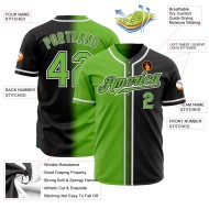 Maillot de baseball authentique dégradé noir vert-blanc fluo tendance personnalisé Maillot de baseball authentique dégradé noir vert-blanc fluo tendance personnalisé